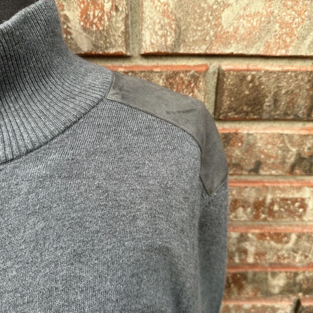 Banana Republic Mens Sweater Size Extra‎ Large Quarter Zip Gray Pullover